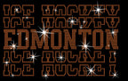 Edmonton Ice Hockey Rhinestone Shirt: Hockey Game Day Bling Tee