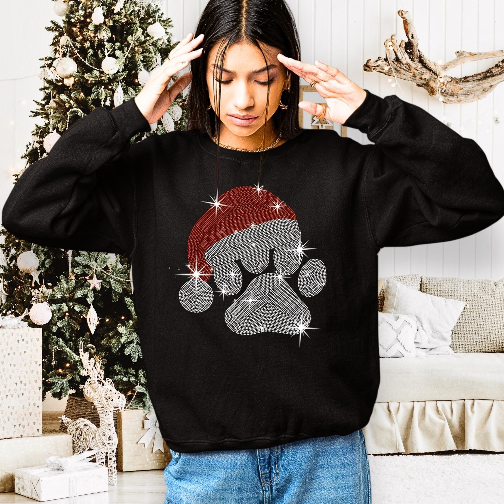 Believe Christmas Rhinestone Shirt: Christmas Party Sparkle Tee