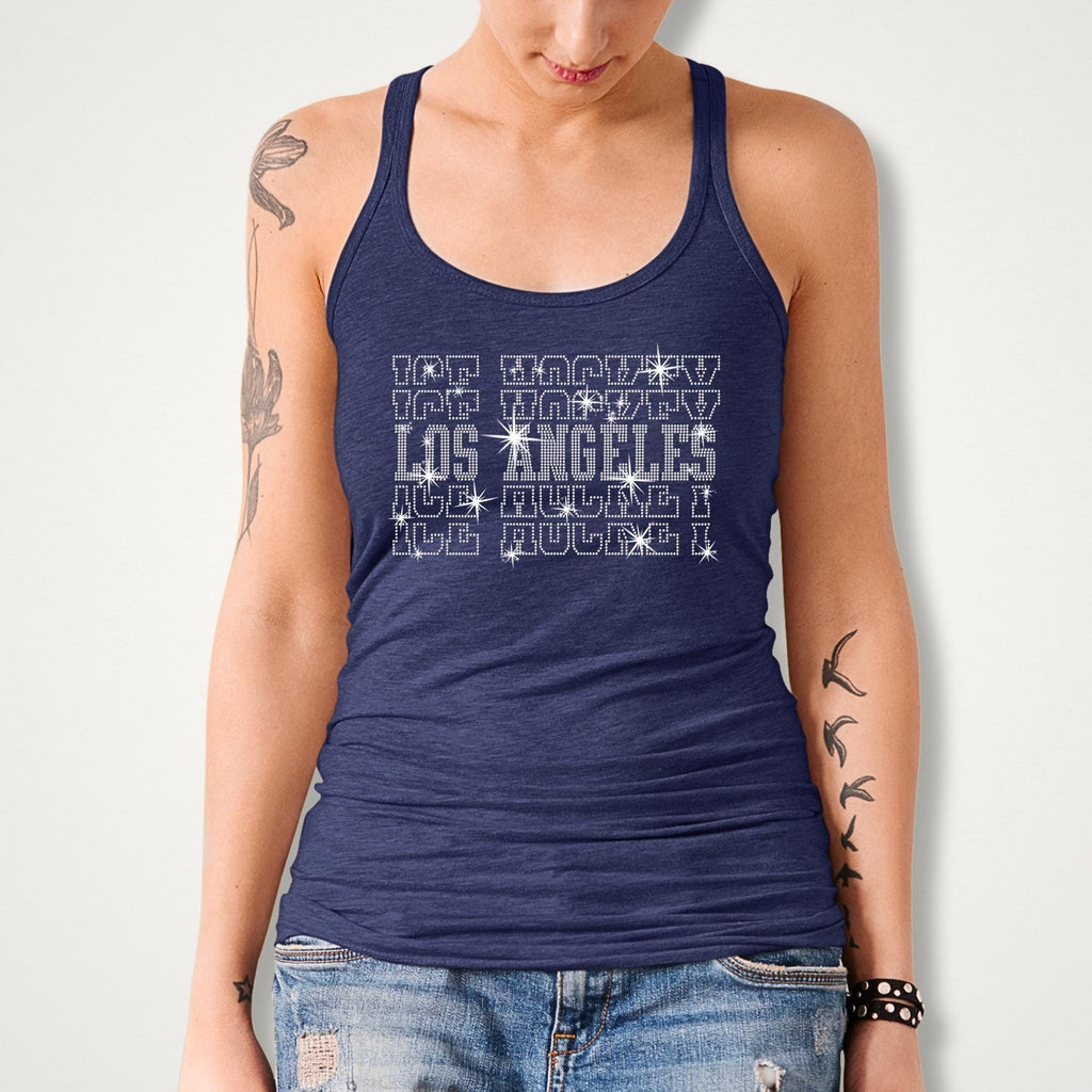 Los Angeles Ice Hockey Rhinestone Shirt: Hockey Fans Sparkle Tee