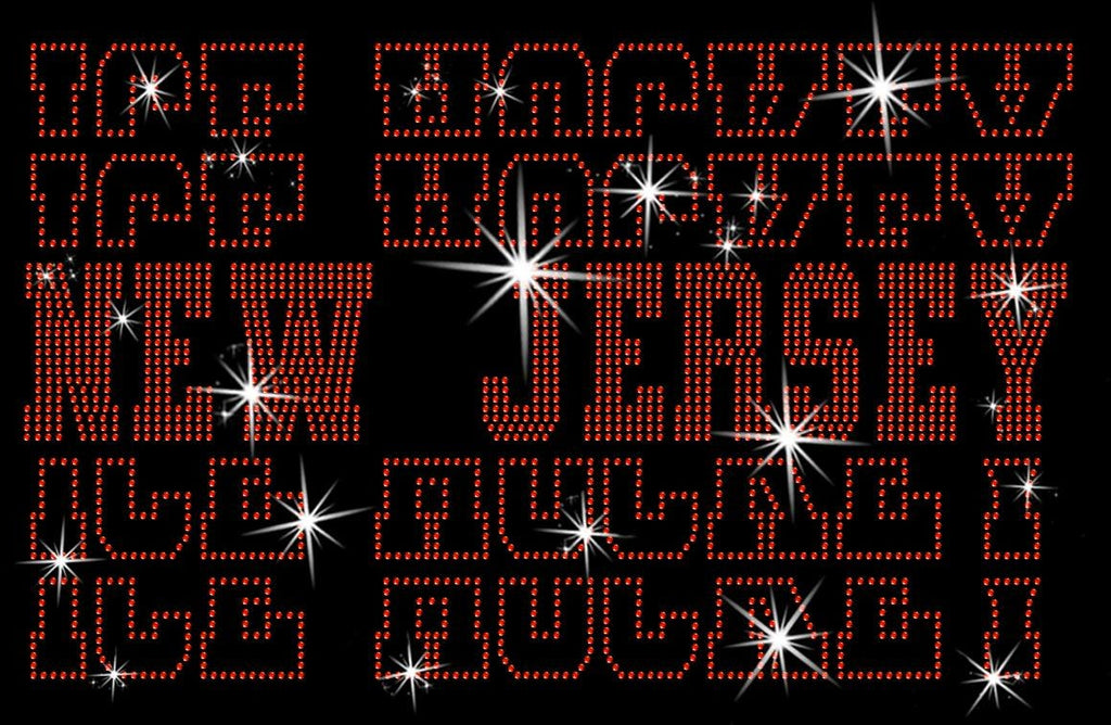New Jersey Ice Hockey Rhinestone Shirt: Hockey Fans Apparel