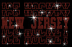 New Jersey Ice Hockey Rhinestone Shirt: Hockey Fans Apparel