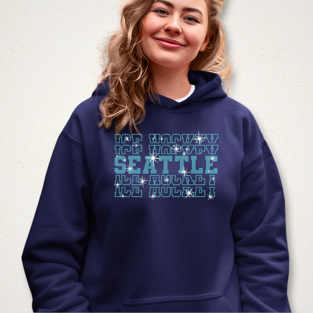 Seattle Ice Hockey Rhinestone Shirt: Hockey Game Day Fan Apparel