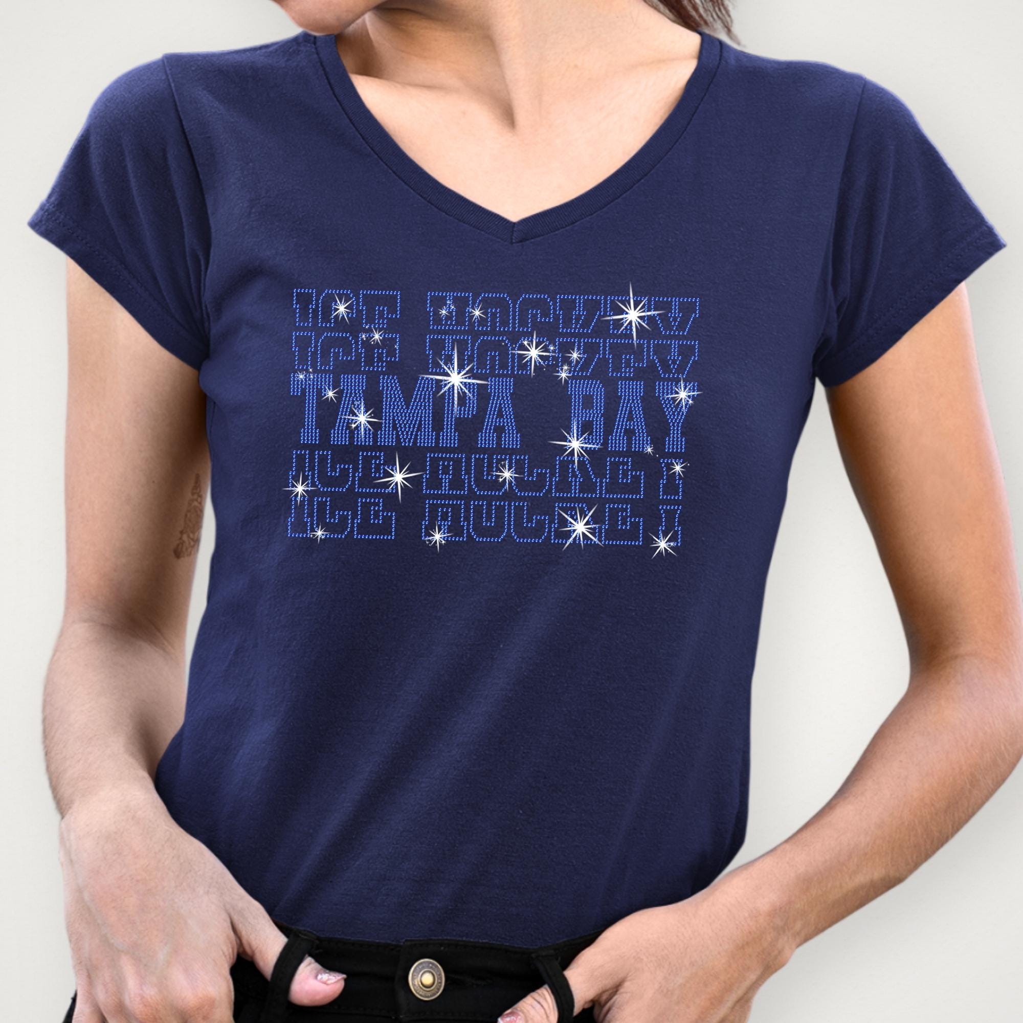 Tampa Bay Ice Hockey Rhinestone Shirt: Unique Hockey Sparkle Tee