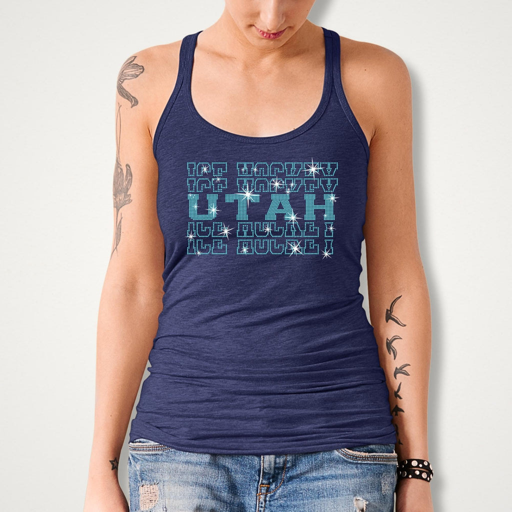 Utah Ice Hockey Rhinestone Shirt: Hockey Season Sparkle Tee