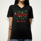 Merry Christmas Rhinestone T-Shirt: Women's Xmas Sparkle Shirt