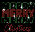 Merry Christmas Rhinestone T-Shirt: Women's Xmas Sparkle Shirt
