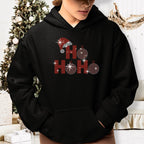 Santa Ho Ho Ho Rhinestone T-shirt, Christmas Gift Hoodie: Sparkle Retro Christmas Shirt