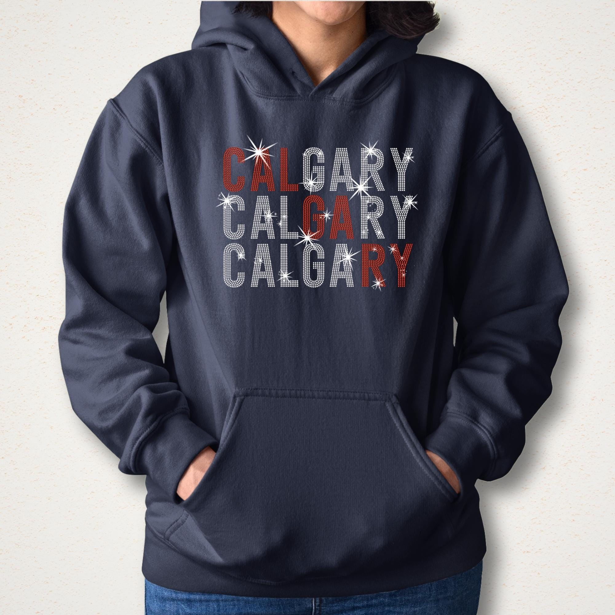 Calgary Rhinestone Shirt: Hockey Team Legends Apparel