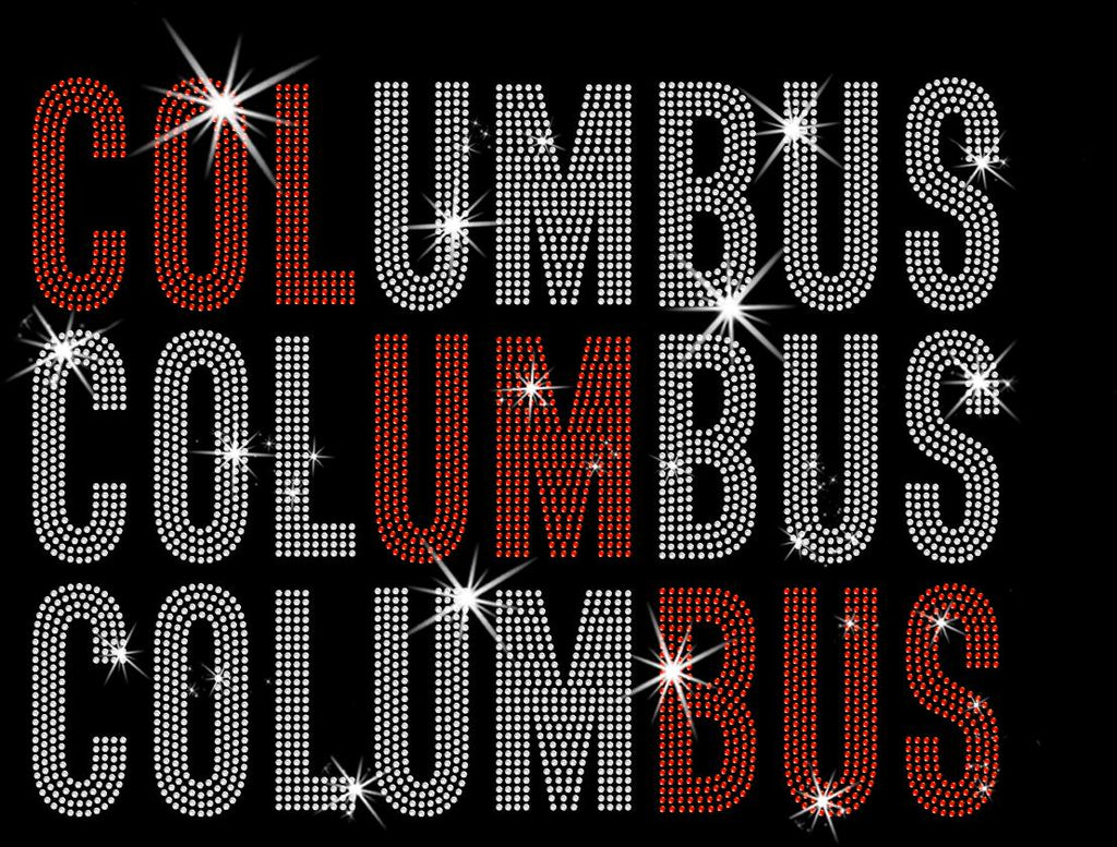 Columbus Rhinestone Shirt: Ice Hockey Game Day Apparel