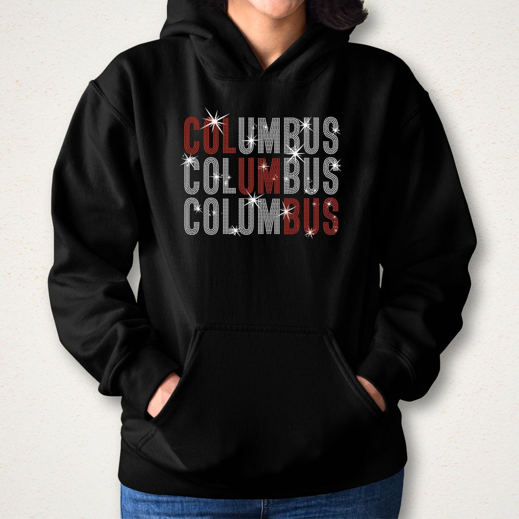 Columbus Rhinestone Shirt: Ice Hockey Game Day Apparel