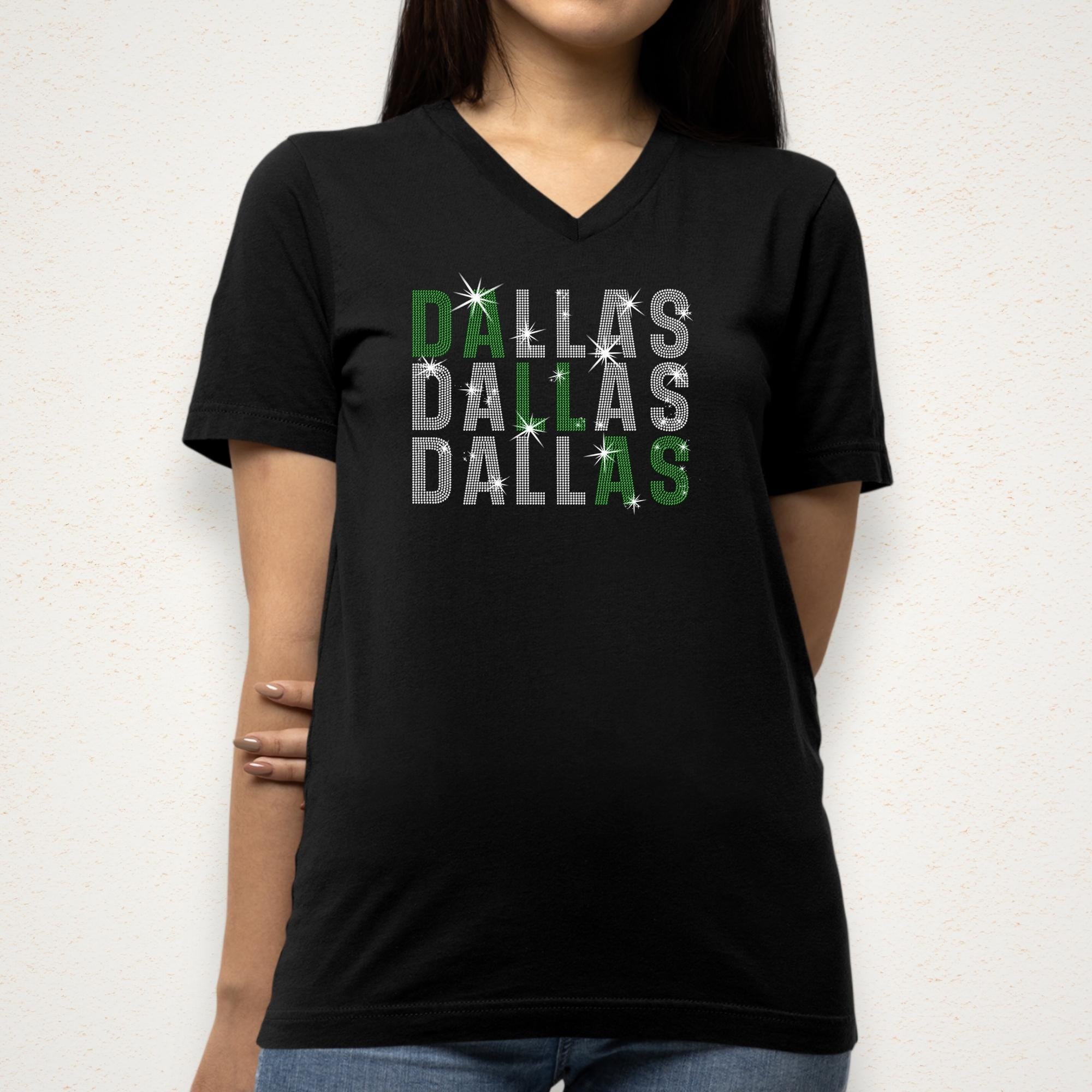 Dallas Rhinestone Shirt: Ice Hockey Game Day Season Outfit