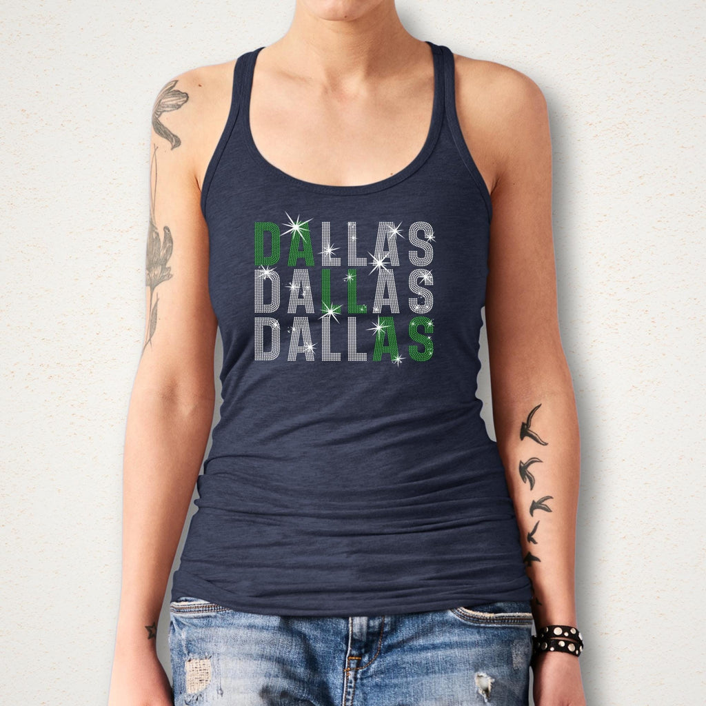 Dallas Rhinestone Shirt: Ice Hockey Game Day Season Outfit