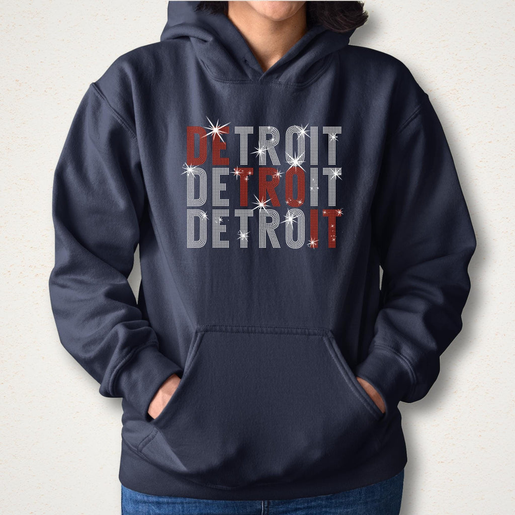 Detroit Rhinestone Shirt: Woman's Hockey Fan Outfit