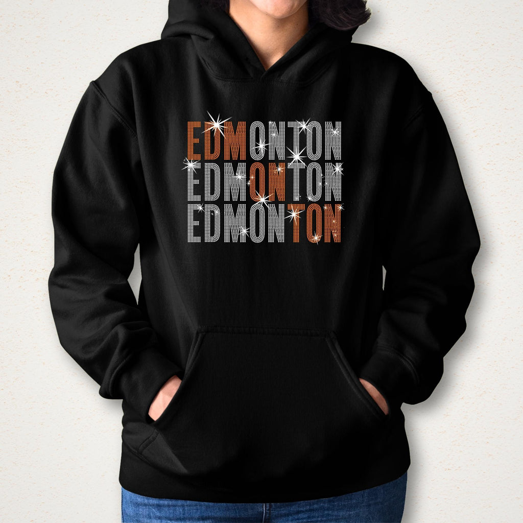 Edmonton Rhinestone Shirt: Hockey Lovers Sparkle T-Shirt - Sweatshirt Hoodie
