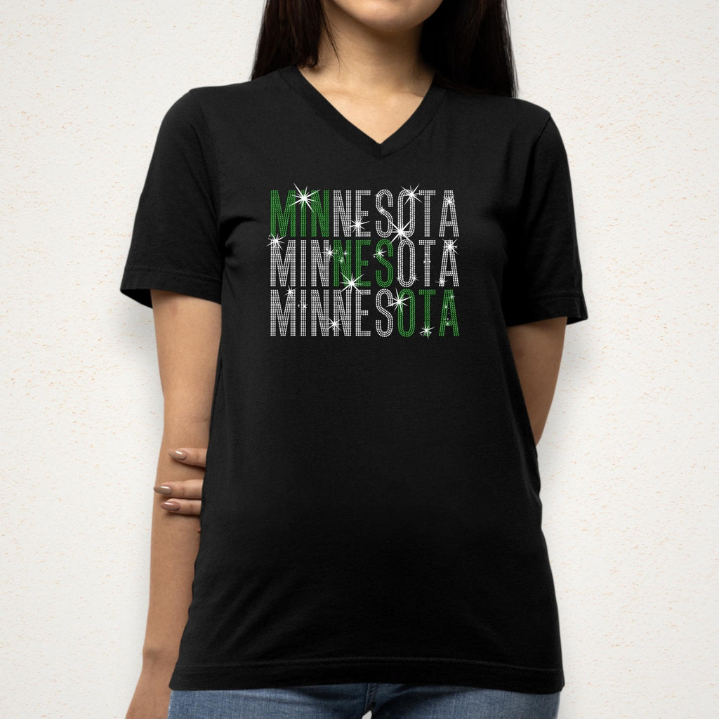 Minnesota Rhinestone Shirt: Bling Sportswear Gift for Hockey Lovers