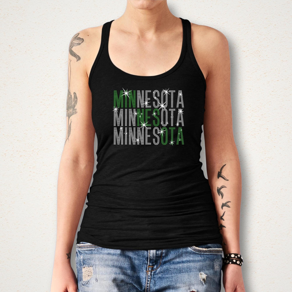 Minnesota Rhinestone Shirt: Bling Sportswear Gift for Hockey Lovers