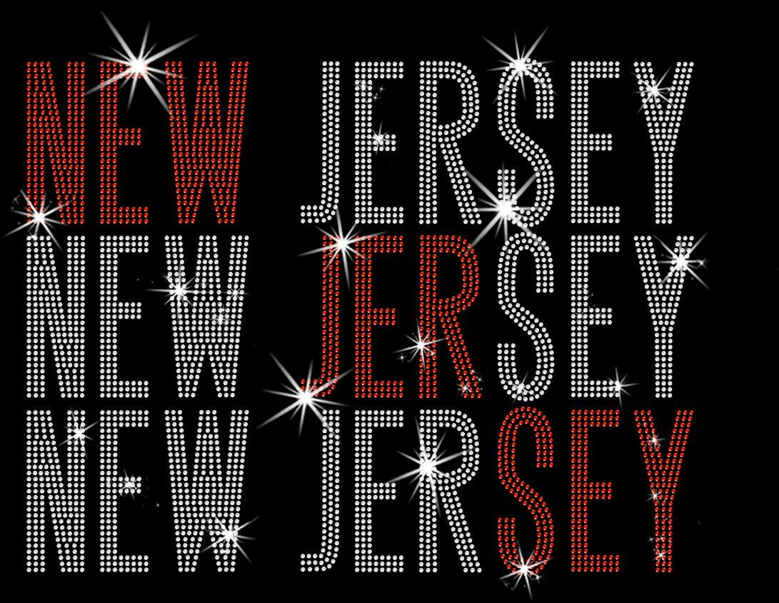 New Jersey Rhinestone Shirt: Professional Hockey Sports Bling Apparel