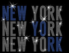 New York Rhinestone Shirt: Ice Hockey Fans Bling Tee