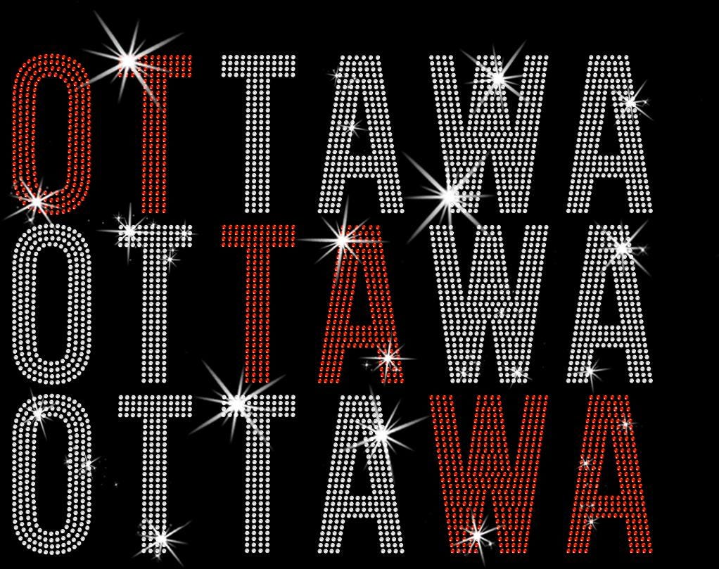 Ottawa Rhinestone Shirt: Hockey Player Sparkle Hoodie