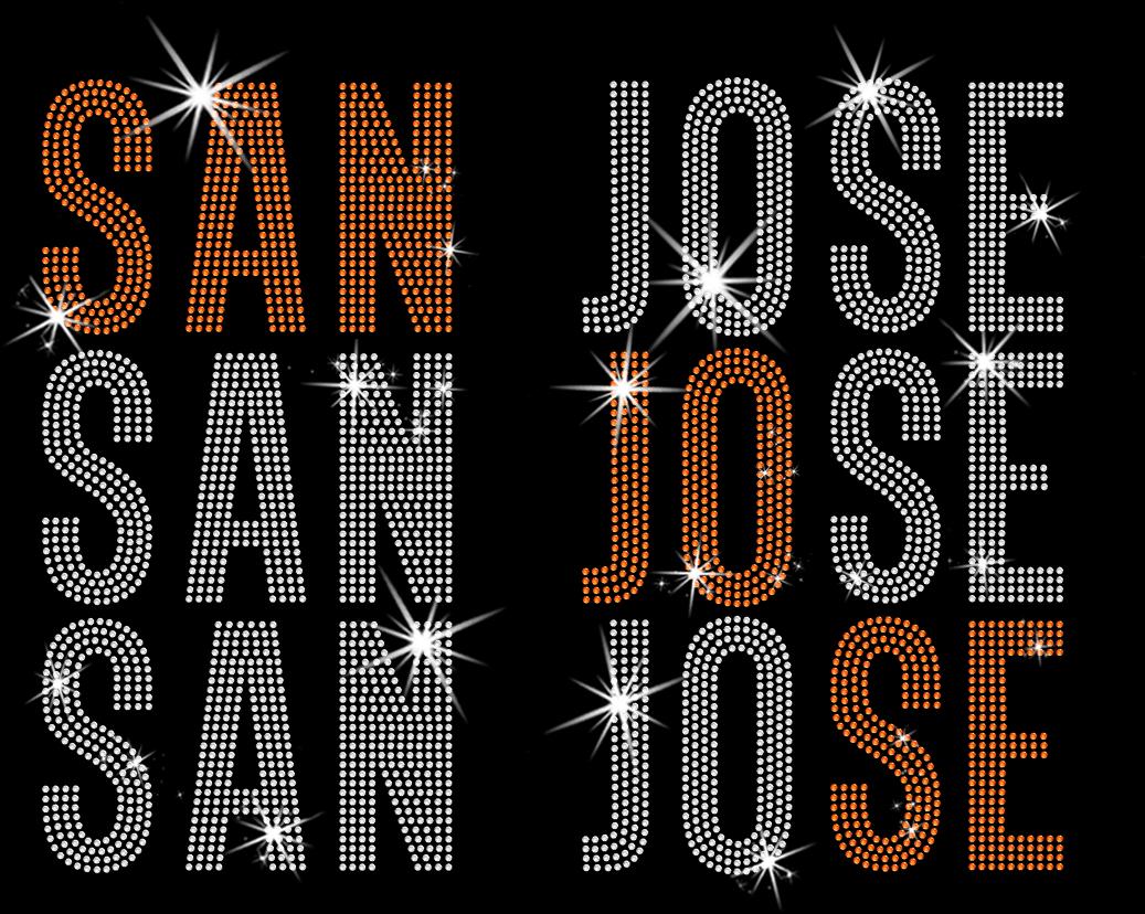 San Jose Rhinestone Shirt: Hockey Team Game Day Hoodie