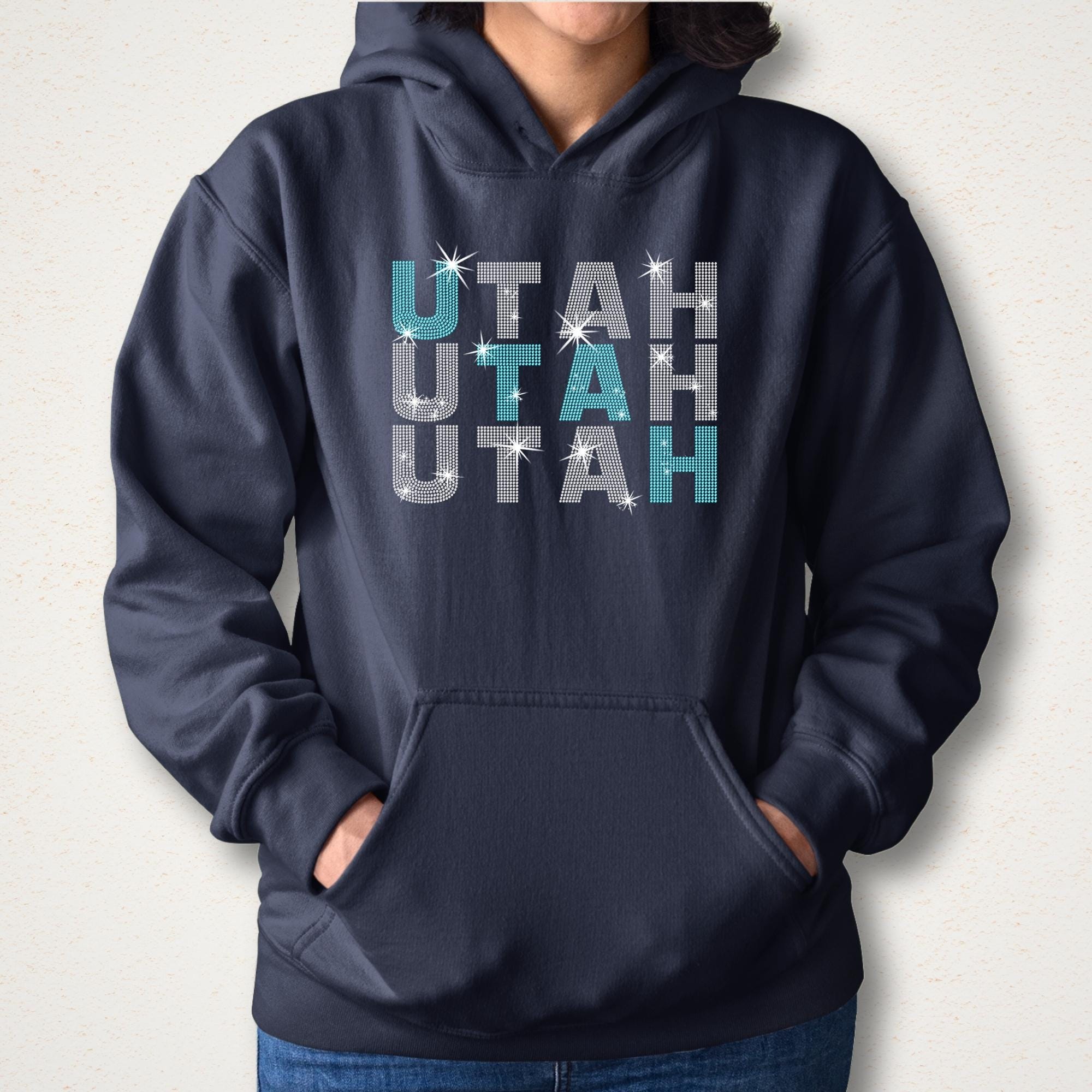Utah Rhinestone Shirt: Ice Hockey Team Fans Sweatshirt