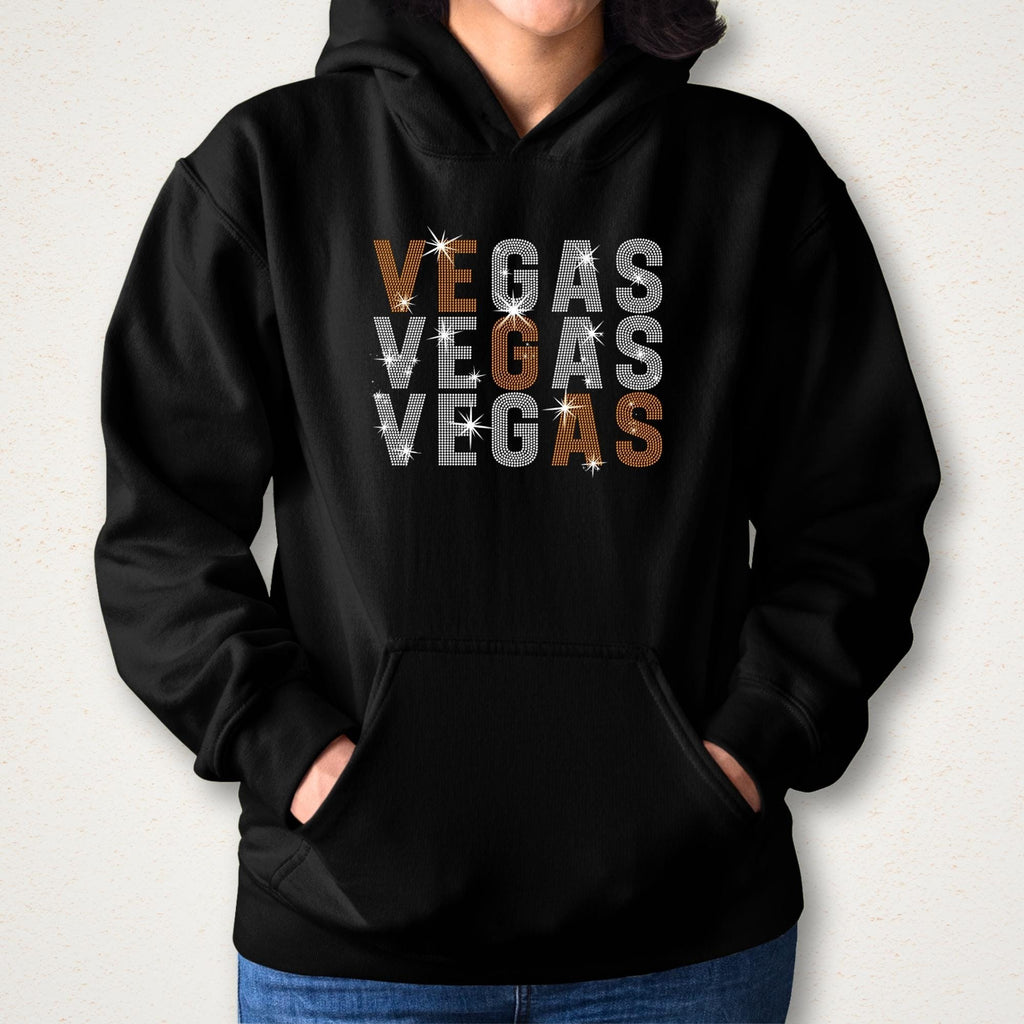 Vegas Rhinestone Shirt: Ice Hockey Team Fans Sparkle Tee