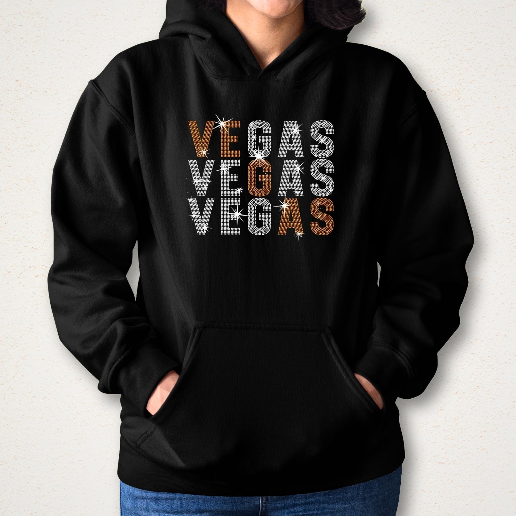 Vegas Rhinestone Shirt: Ice Hockey Team Fans Sparkle Tee