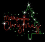 Merry Christmas Rhinestone Shirt : Christmas Tree Sparkle Sweatshirt