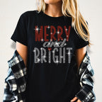Merry and Bright Rhinestone Shirt: Family Christmas Bling Tee