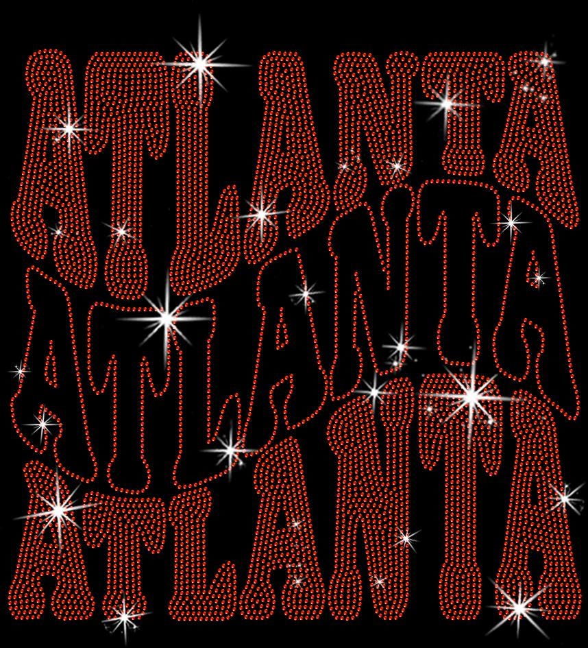 Atlanta Rhinestone Shirt: Bling Football Team Fans T-Shirt