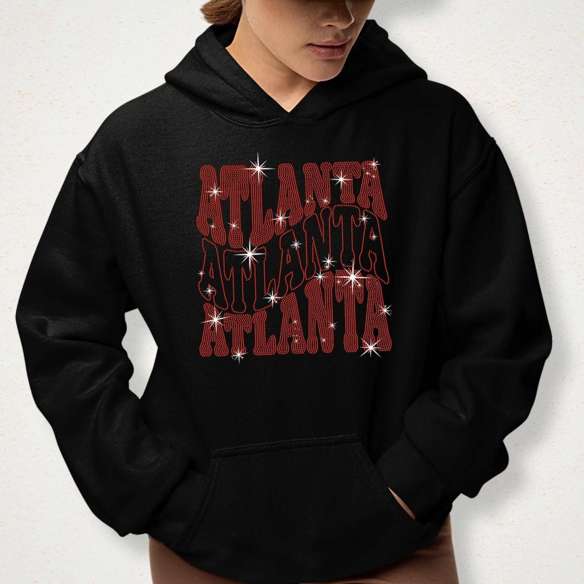 Atlanta Rhinestone Shirt: Bling Football Team Fans T-Shirt