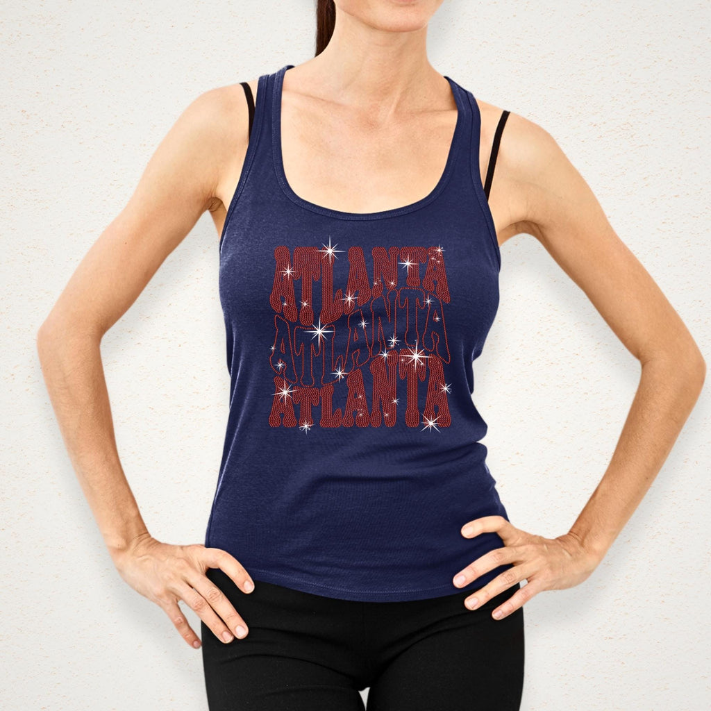 Atlanta Rhinestone Shirt: Bling Football Team Fans T-Shirt