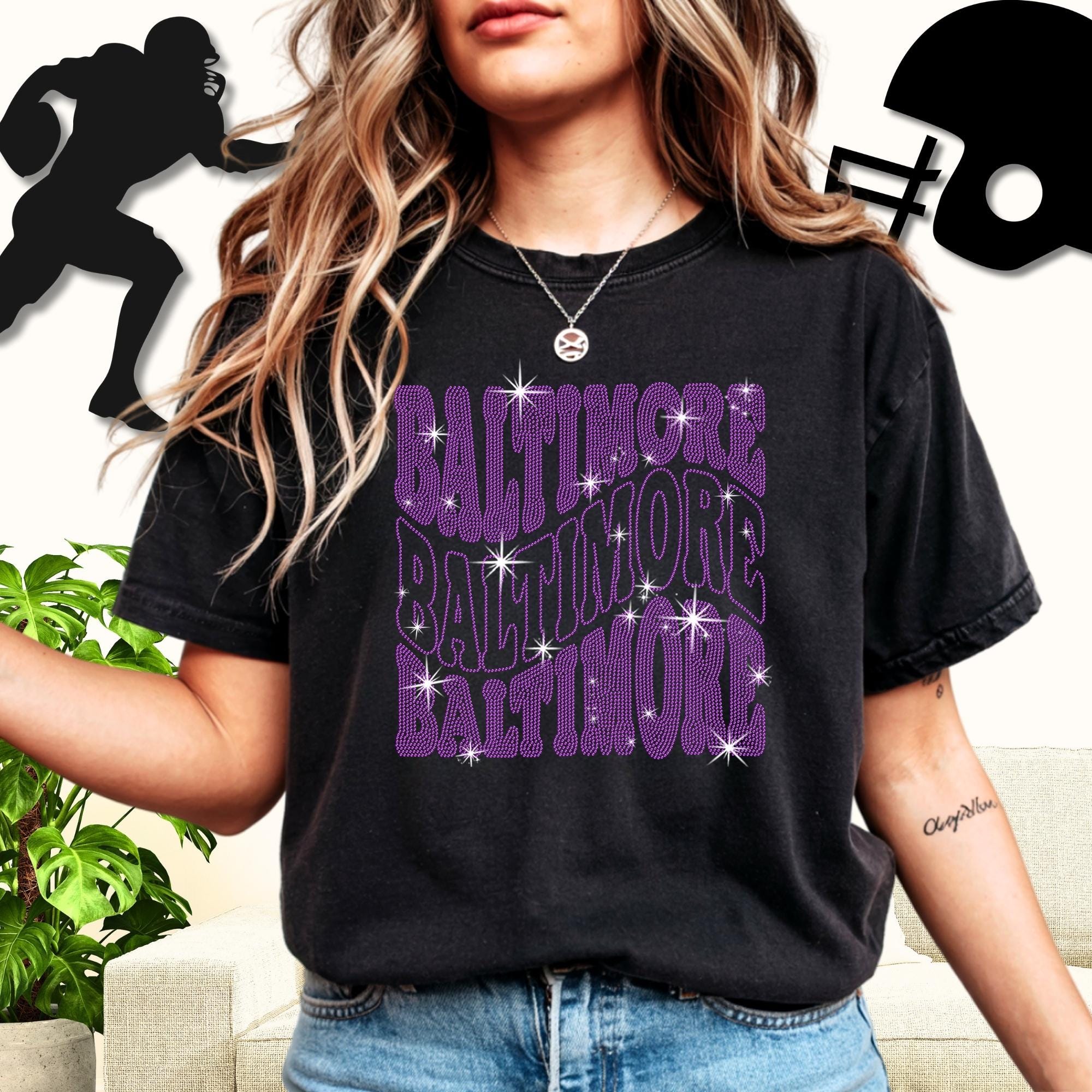 Baltimore Rhinestone Shirt: Fan Gift for Sunday Football