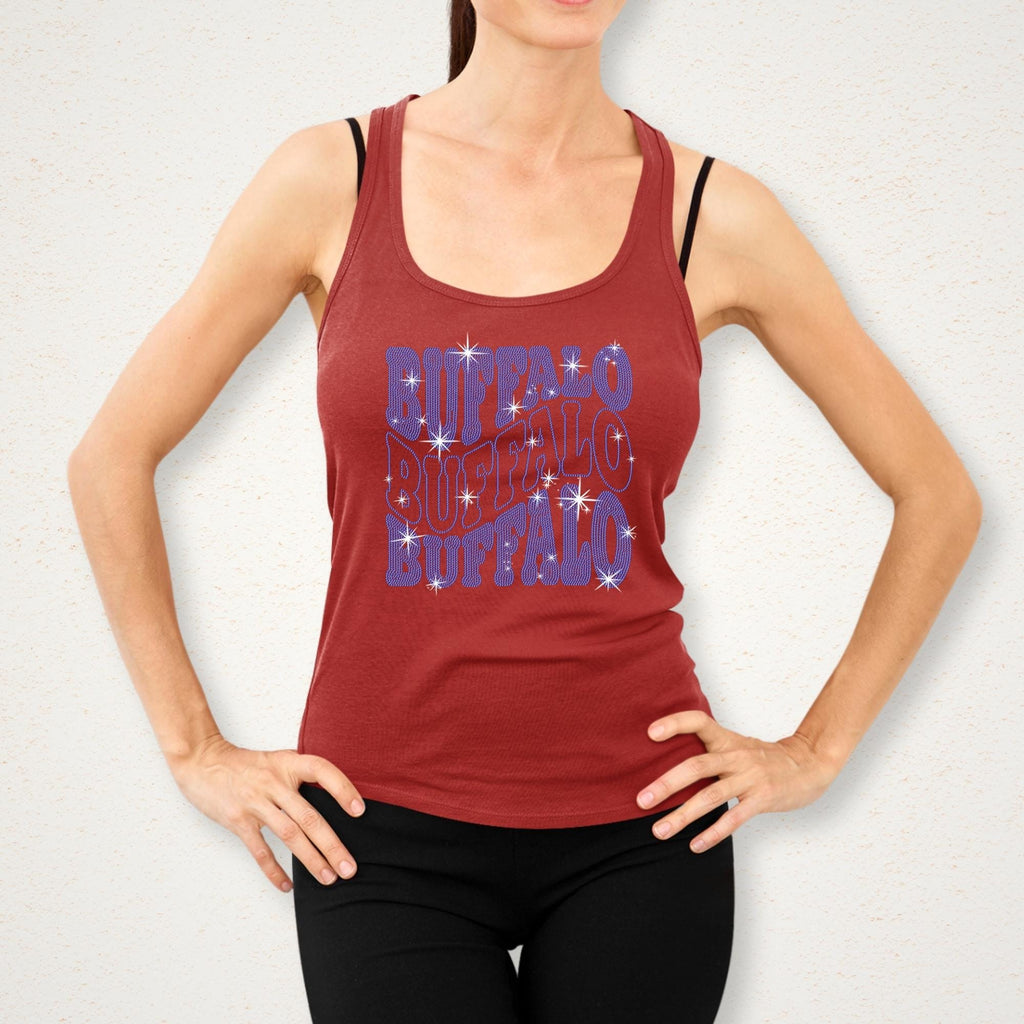 Buffalo Rhinestone Shirt: Bling Game Day Football T-Shirt for Fans