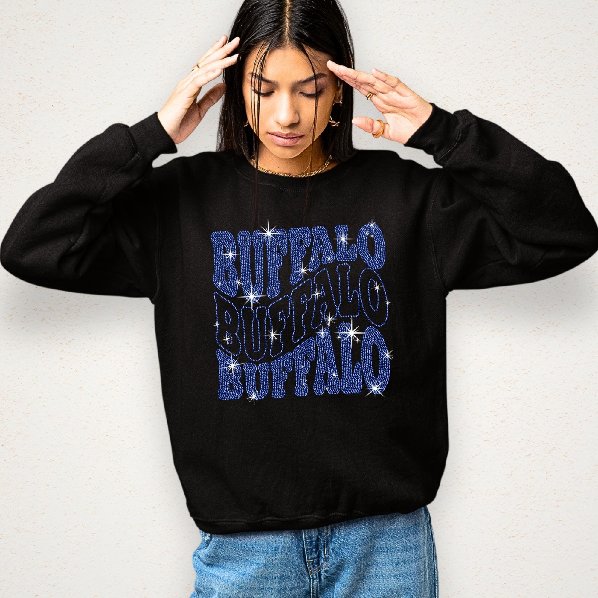 Buffalo Rhinestone Shirt: Bling Game Day Football T-Shirt for Fans