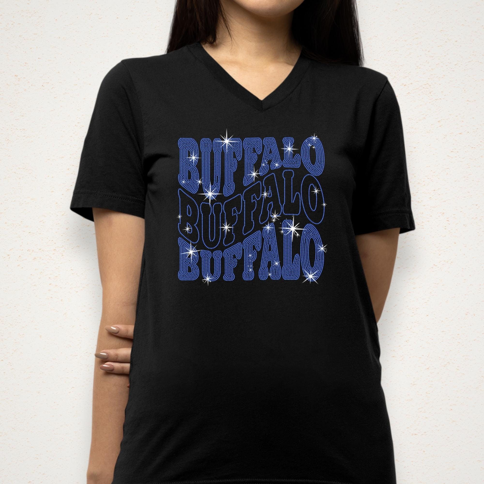 Buffalo Rhinestone Shirt: Bling Game Day Football T-Shirt for Fans