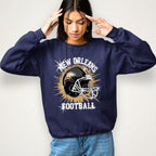 New Orleans Football DTF Rhinestone Shirt: Bling Game Day Tee