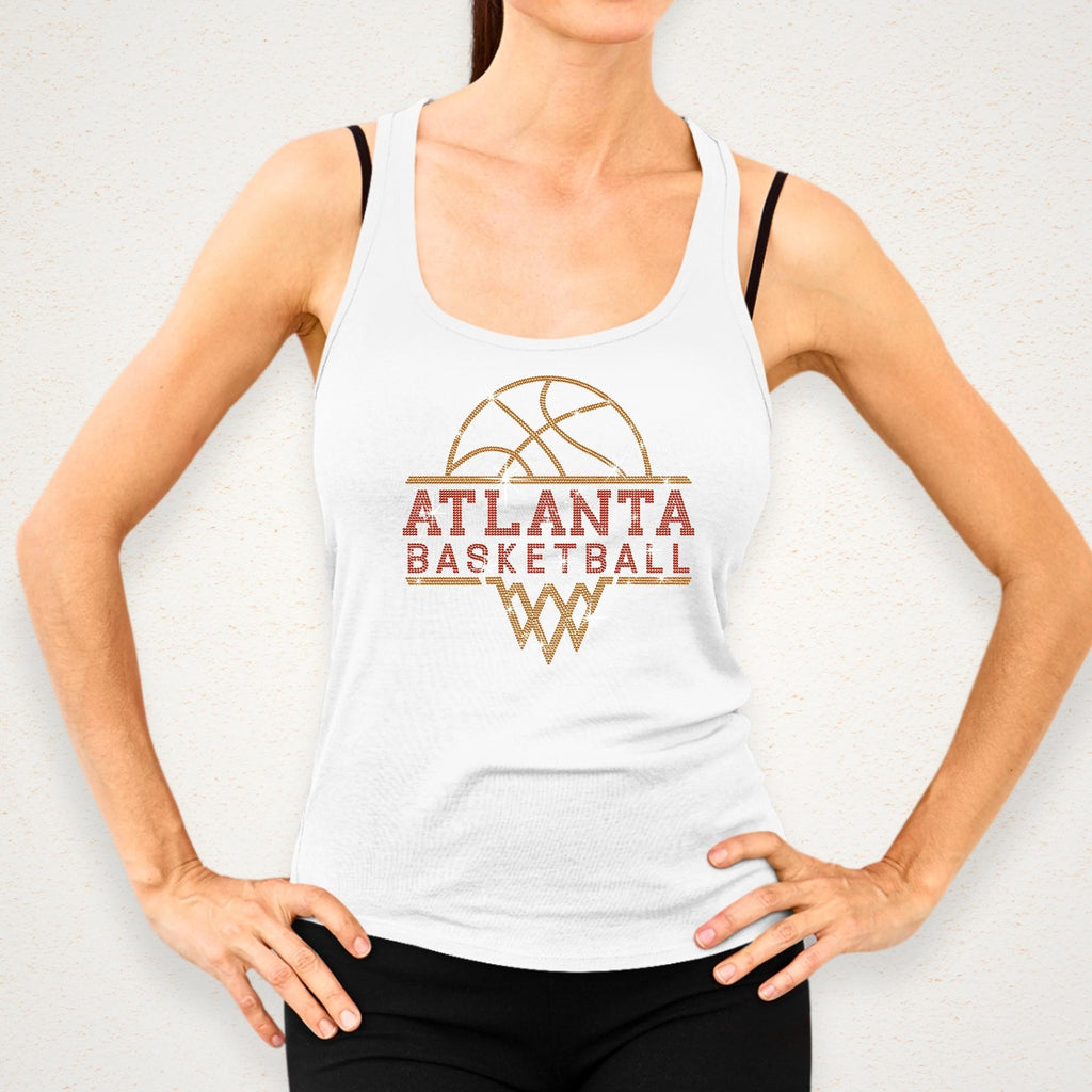 Atlanta Basketball Rhinestone Shirt: Basketball Team Retro Bling Tee