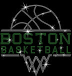 Boston Basketball Rhinestone Shirt: Basketball Sports Team Sparkle Tee