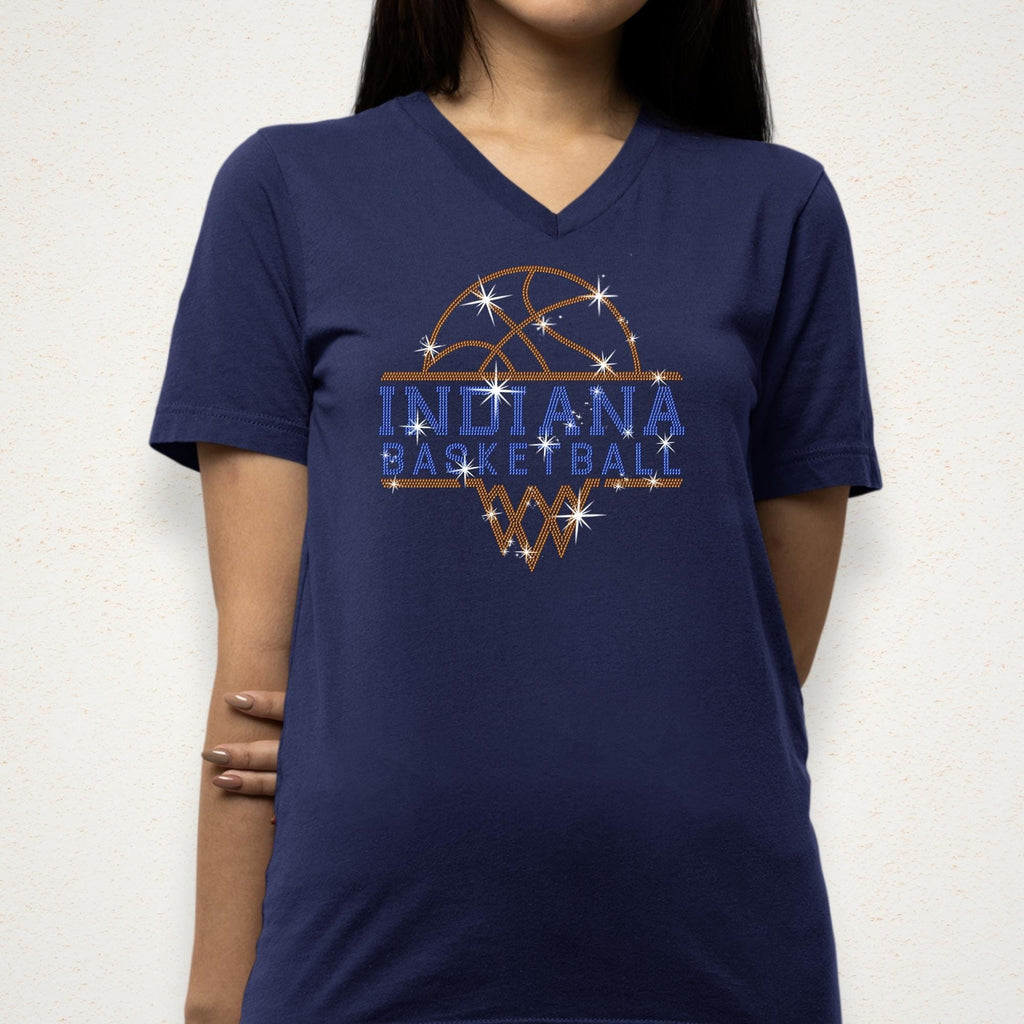 Indiana Basketball Sports Team Rhinestone Shirt: Perfect Gift for Die-hard Basketball Fans