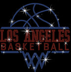 Los Angeles Basketball Sports Team Rhinestone T-shirt: Women's Basketball Team Shirt