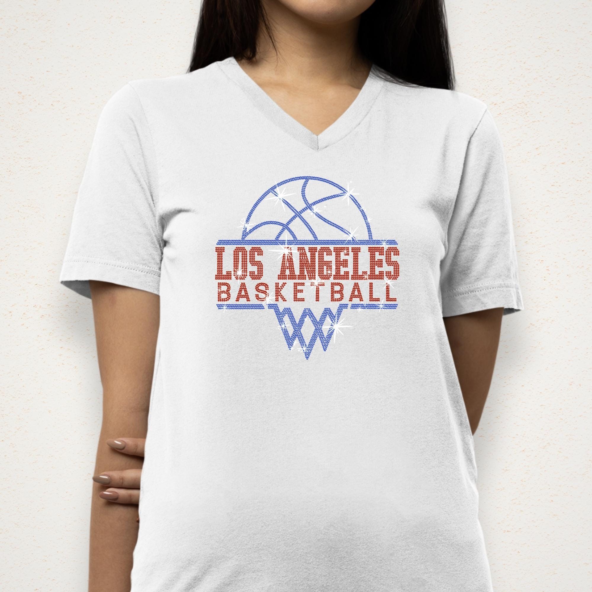 Los Angeles Basketball Sports Team Rhinestone T-shirt: Women's Basketball Team Shirt
