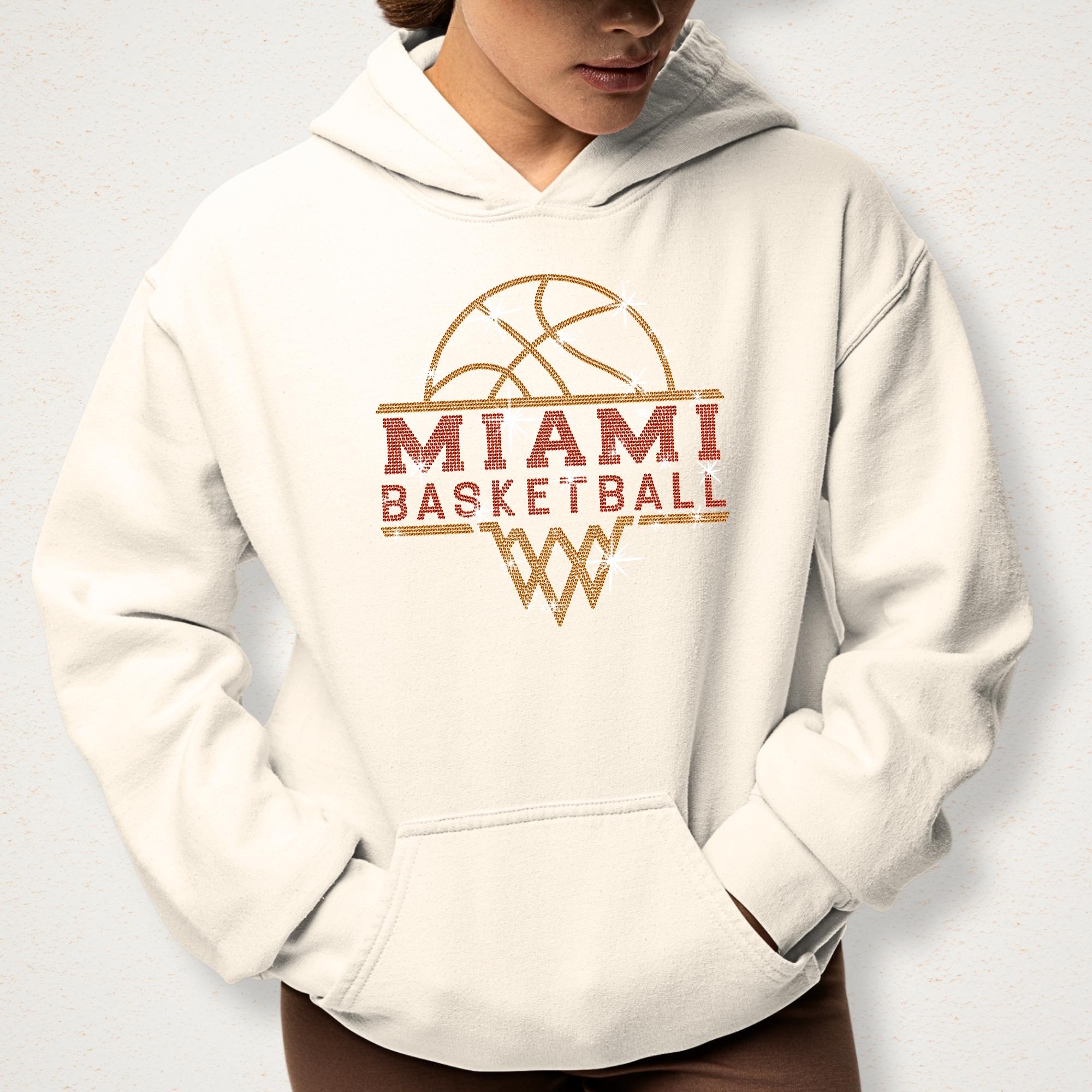 Miami Basketball Sports Team Rhinestone Shirt: Basketball Mom Sparkle Tee