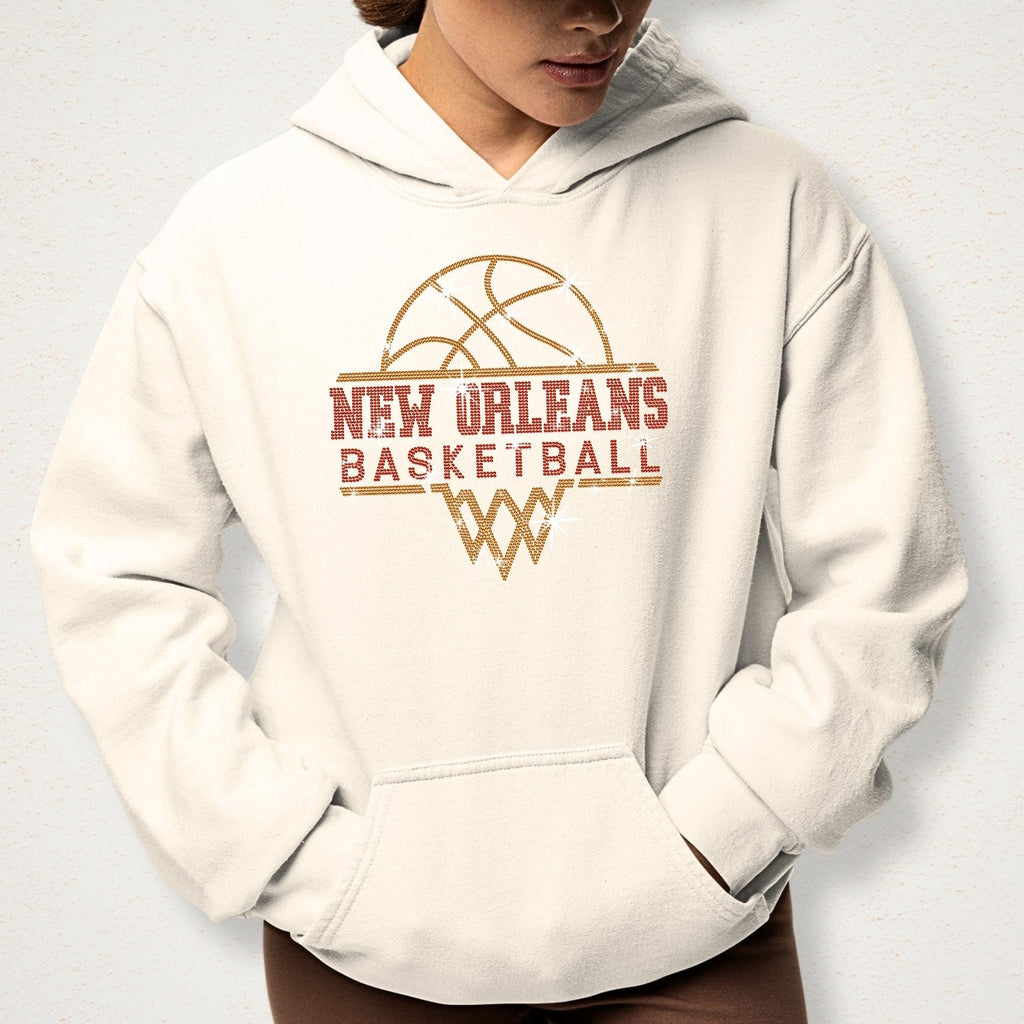 New Orleans Basketball Sports Team Rhinestone Shirt: Basketball Game Day Bling Outfit