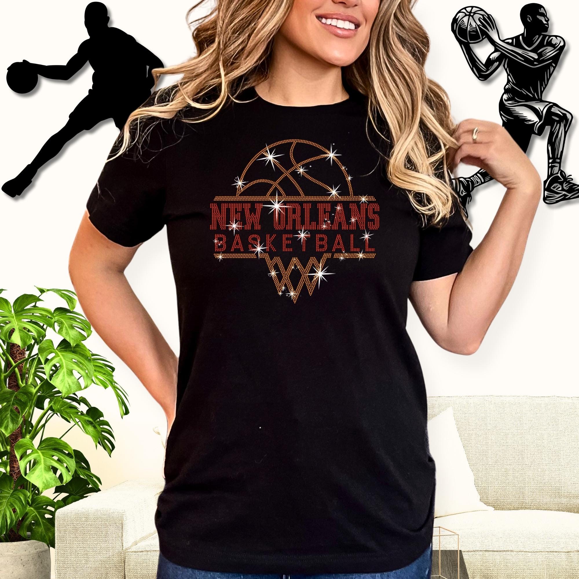 New Orleans Basketball Sports Team Rhinestone Shirt: Basketball Game Day Bling Outfit Main image
