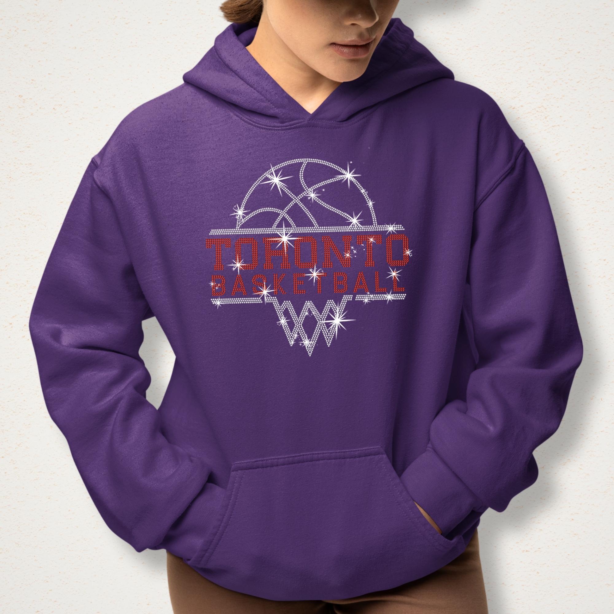 Toronto Basketball Sports Team Rhinestone Shirt: Women's Basketball Sparkle Tee