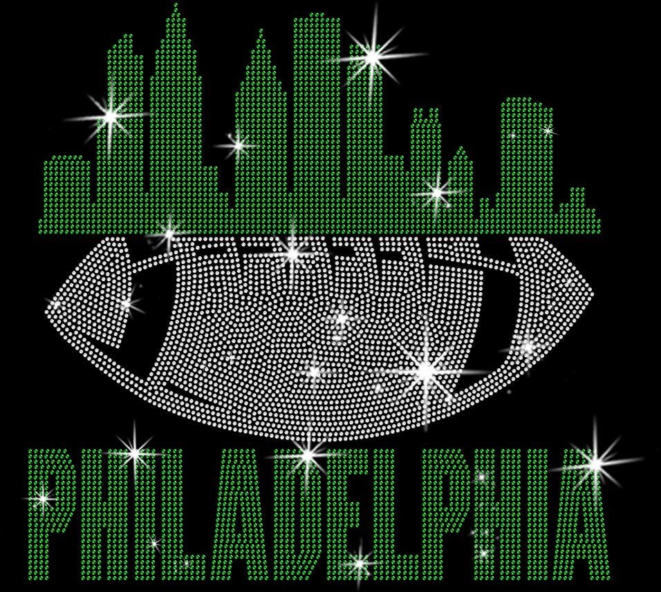 Philadelphia Rhinestone Football Shirt: Game Day Bling Tee