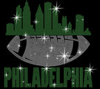 Philadelphia Rhinestone Football Shirt: Game Day Bling Tee