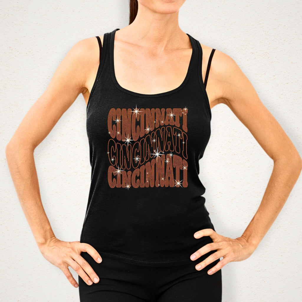 Cincinnati Rhinestone Shirt: Tailgating Game Day Football Sparkle Tee
