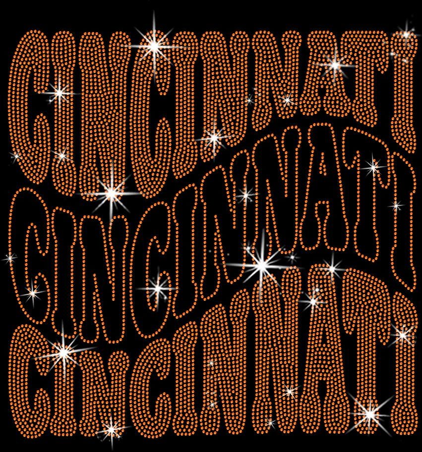 Cincinnati Rhinestone Shirt: Tailgating Game Day Football Sparkle Tee